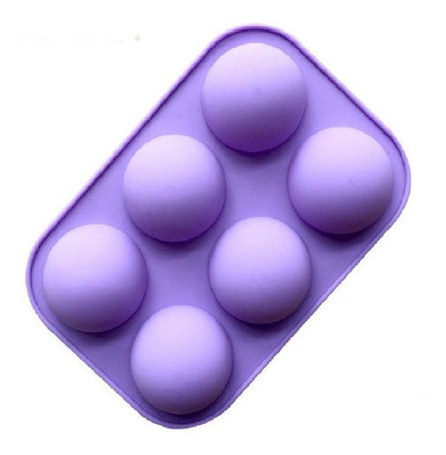 Molde De Silicona Diseño Media Esfera 6 Cavidades