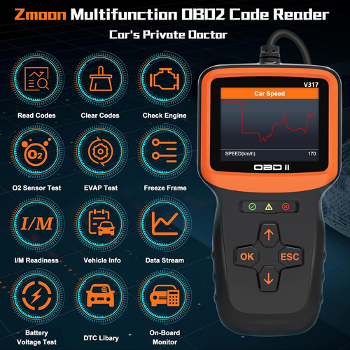 Zmoon Obd2 Scanner Diagnostic Tool, Vehicle Check Engine ...