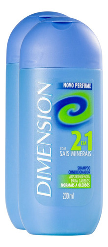 Kit 2 Shampoo Dimension 2 Em 1 Normais E Oleosos 200ml