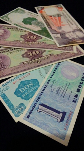 Set De 6 Billetes Venezolanos Antiguos. Sin Circular