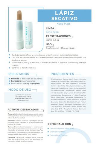 Gel Limpieza 500ml Crema 70g Lapiz Secativo Keep Matt Icono