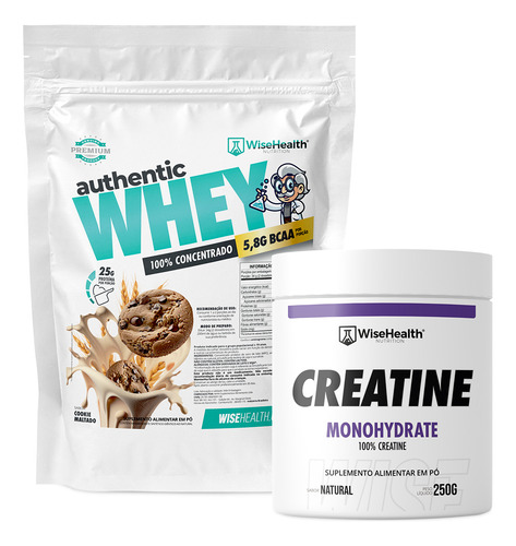 Kit Creatina 250g + Authentic Whey Cookie Maltado 900g -wise