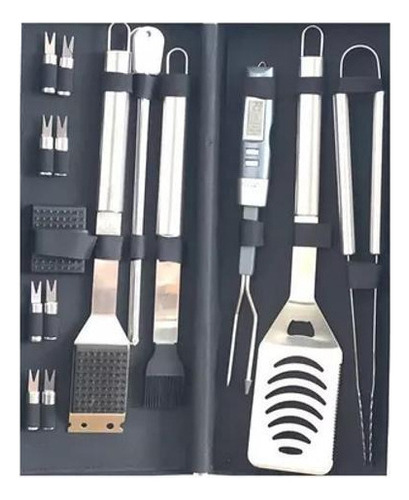 Kit Churrasco C/termômetro Digital Grill Fork Para Carne