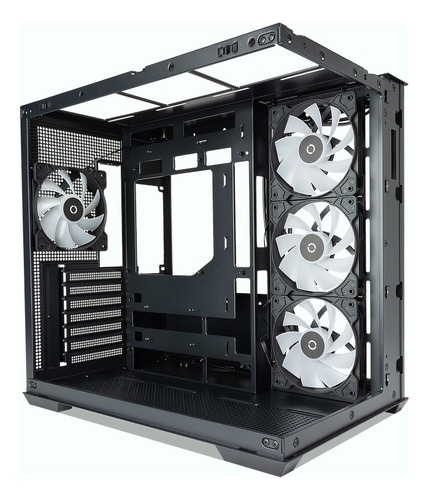 Gabinete Tecware Vxr Evo Doble Camara Atx 4 Coolers Argb Mid Negro