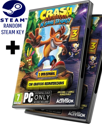 Random Steam Key + Crash Bandicoot N Sane Trilogy - Pc Windows + Regalo