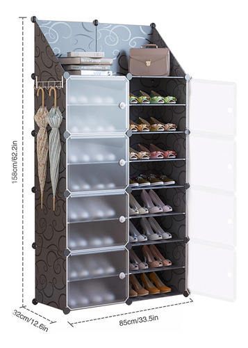 Zapatera Organizador Modular Armable Multiuso Con 8 Niveles