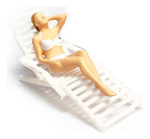1/64 Simulación De Silla De Playa Reclinable Para Blanco