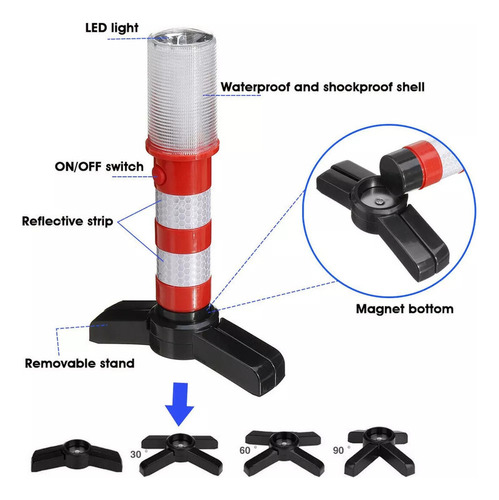 Baliza Led De Emergencia Para Carretera Con Forma De Bengala