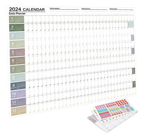 Calendario Para Colgar En La Pared Póster Anual 2024 Para