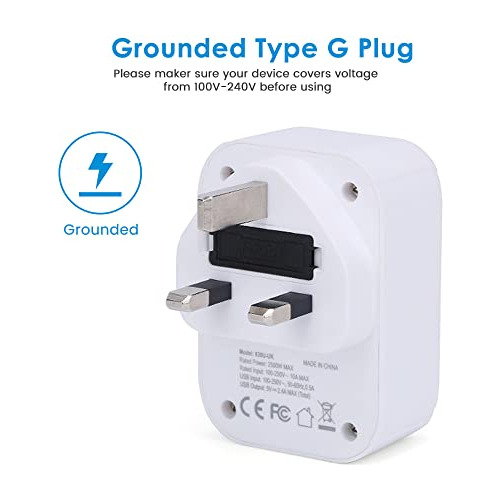 Adaptador De Enchufe De Viaje Para Gran Bretaña, Enchufe De