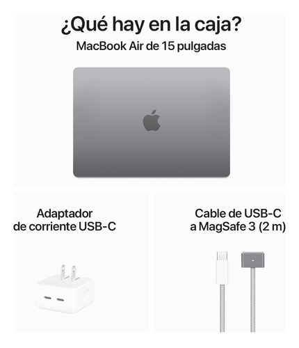 Macbook Air 15 Chip M3, 8 Núcleos, 256 Gb Ssd, Gris Espacial Gris Espacial