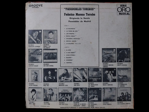 Federico Moreno Torroba - Pasodobles Toreros (vinilo) (Usado)