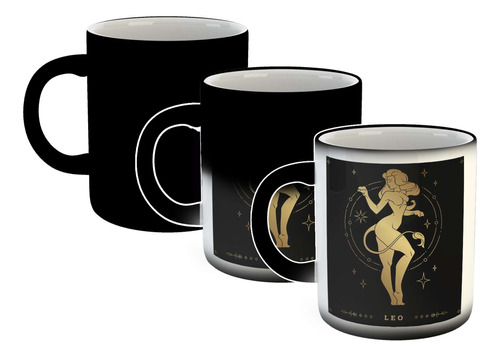 Taza Magica Astrologia Oro Signos Zodiaco Leo Cosmos