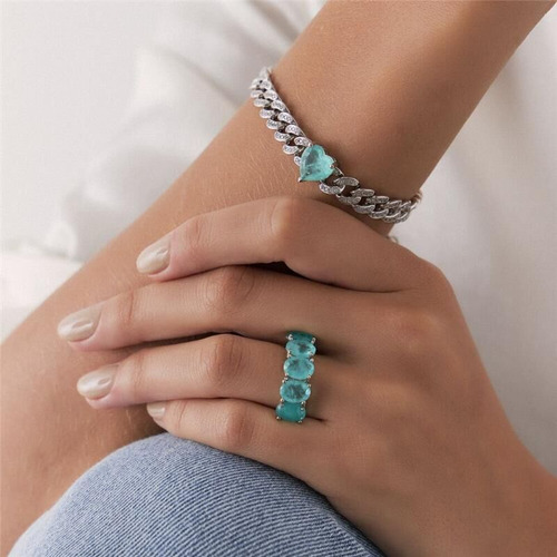 Pulseira Elos Cravejados Esmeralda Colombiana Fusion Ródio