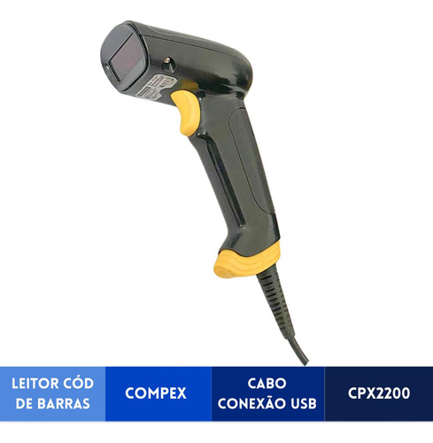 Leitor De Código De Barras Compex Usb Cpx-2200 +nota Fiscal (Usado)