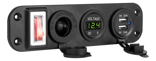 Voltímetro De De Enchufe Usb Doble De 12v / 24v Verde