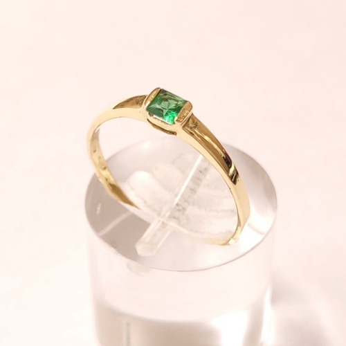 Imagen 6 de 7 de Anillo Oro 18kts Solitario Cubic 1,2grs N°13 Brumat