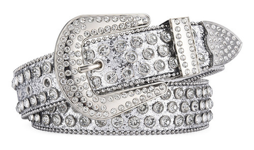 Cinturón Bb Simon Diamond Hombre Mujer Color Black Silver+silver Buckle Talla 125cm