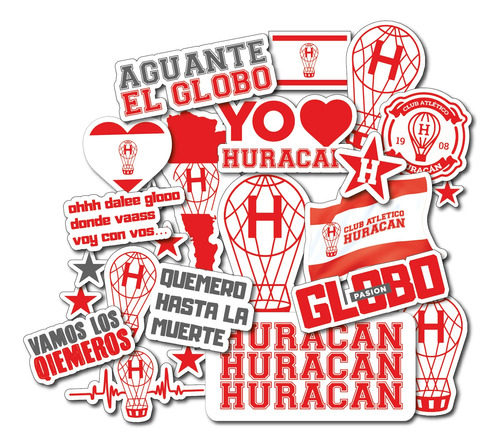  Stickers Calcos Etiiquetas Huracan Futbol X17 Termo Compu