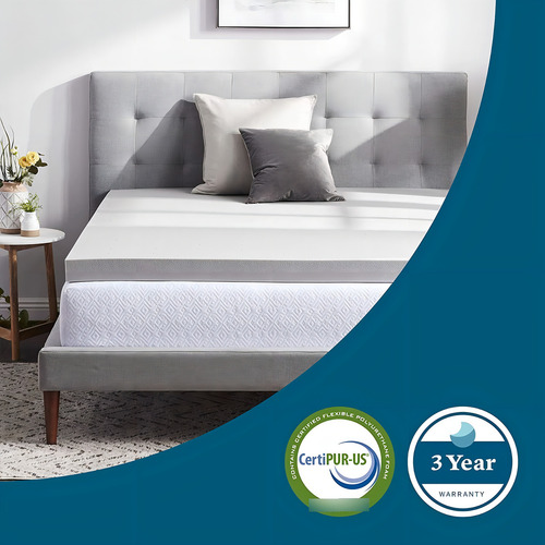 Lucid® Sobrecolchon Memory Foam 7.5cm Individual Hipoalergénico Con Infusión de Bamboo