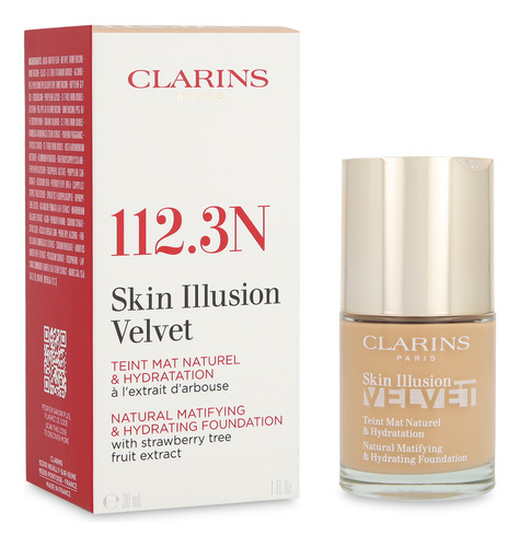 Base de maquillaje líquida Clarins 80079906 Base de maquillaje Clarins Skin Illusion Velvet Natural 112.3N tono 112.3n - 30mL