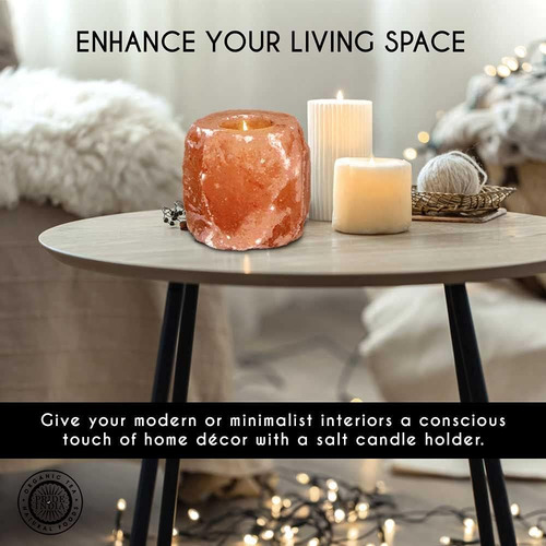 Accesorios De Cristal De Sal Rosa (soporte De Luz De Tã...