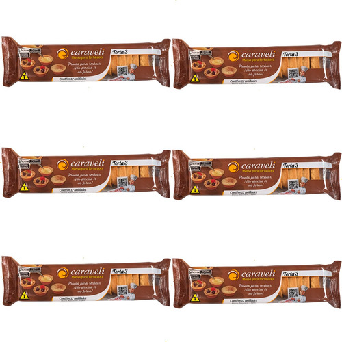 Doce de base massa pronta para torta doce redonda 3cm caraveli com embaglagem pronta para rechear tortinha tartelete agilidade padronização doce em bandeja 8 g 17 un pacote x 6