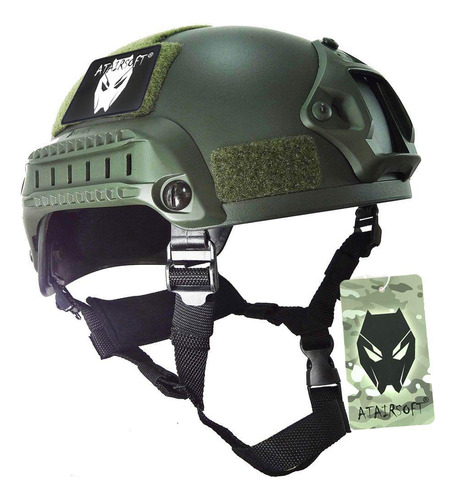 Casco Táctico Airsoft Mich 2001 Con Riel Lateral Y Montaje N