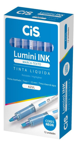 Caneta Marca Texto Cis Lumini Ink Azul