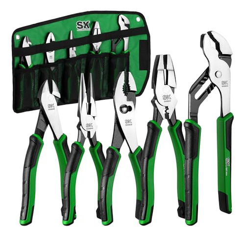 Sk 5-piece Pliers Set, 8  Alicates De Nariz De Aguja, 9.5  A