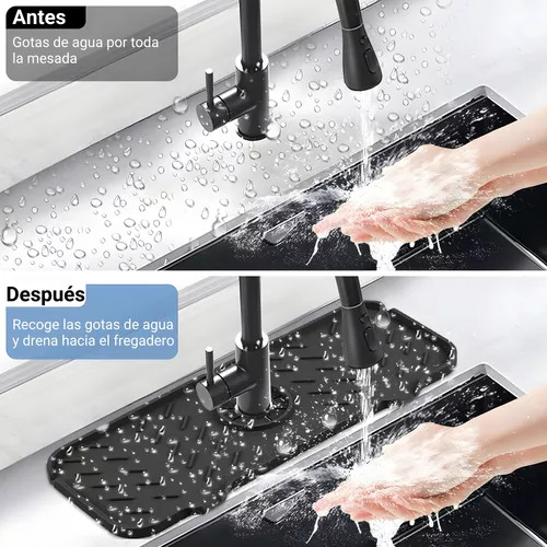Kitx3 Cocina Organizador Protector Mesada Paño Acero Cepillo Negro Y Surtido
