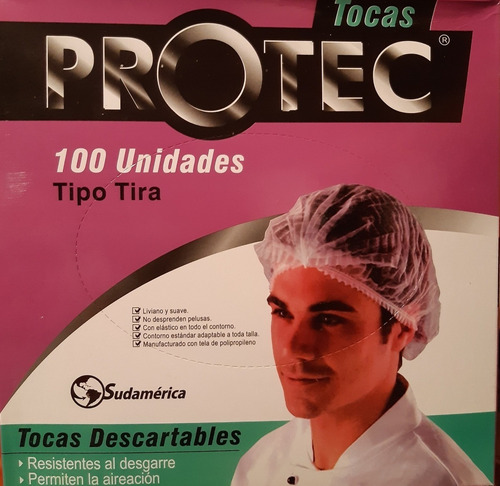 Imagen 2 de 3 de Tocas Blancas Protección De Cabello Tipo Gorras Tira X100u