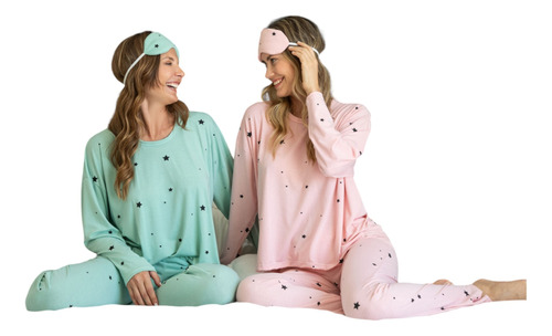 Pijama Mujer Modal Estampado Estrellas Bianca Secreta 24506