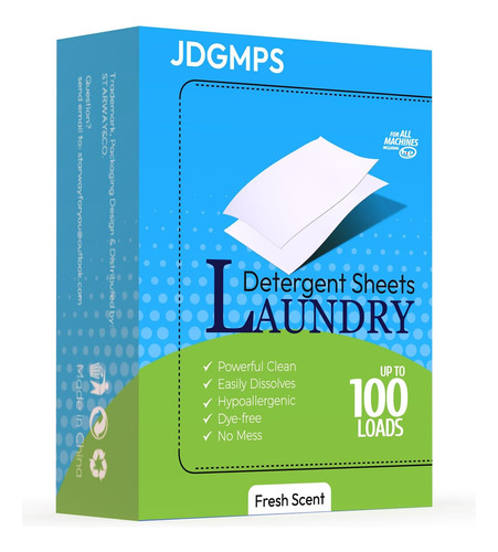 Jdgmps Hojas De Detergente Para Ropa Ecológica Para Lavadora