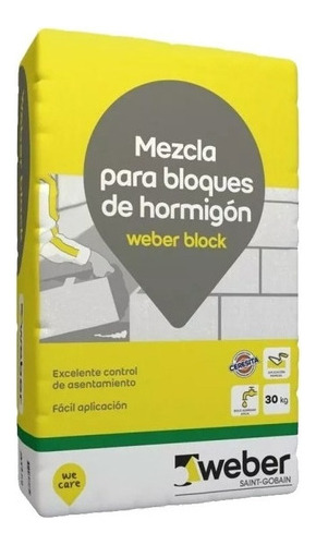 Mezcla De Asiento Hidrófuga Block Weber 30 K Ladrillos Mm