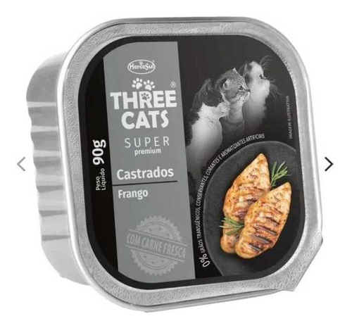 Paté Gato Three Cats Super Premium Castrado 90gr