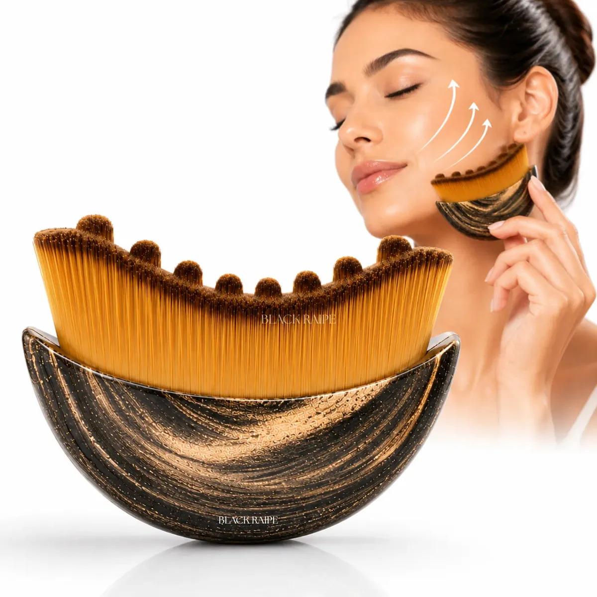 Black Raipe Escova Facial Drenagem Linfática Massageador Facial Anti
