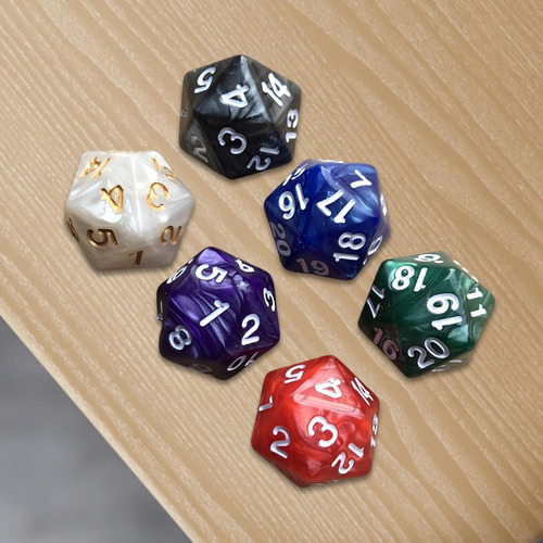 5 Juego De 6 Uds. De Dados De 20 Caras, Material Didáctico