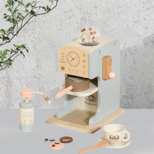 Máquina De Café De Simulación Juguete De Cocina De Madera