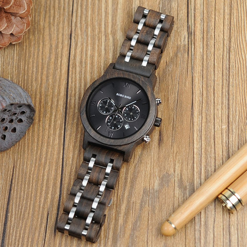 Bobo Bird Relojes De Madera Para Hombre Correa De Metal De M
