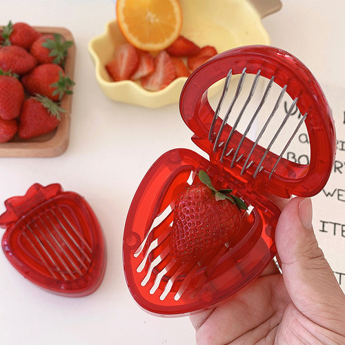 Cortadora De Fresas, Utensilio For Cortar Y Limpiar Frutas