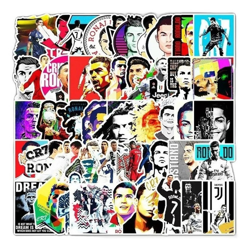 Stickers Autoadhesivos - Cr7 - Cristiano Ronaldo (50 Un)