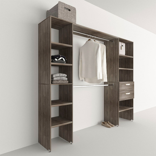 Closet 2 Torres Con 2 Cajones Blanco