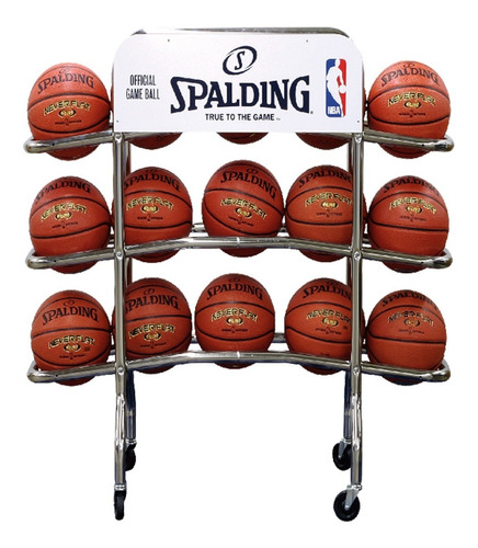 Carro Spalding De Basketball Porta 15 Pelotas Con Ruedas