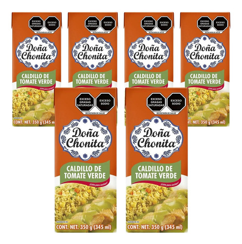 Caldillo De Tomate Verde Doña Chonita 6 Pack De 350g