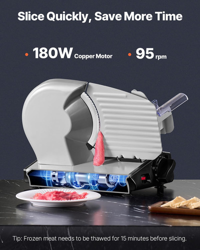 Rebanadora De Carne Vevor, Cortadora Eléctrica De Comida Par