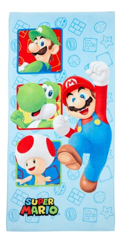 Toalla De Playa O Baño Super Mario P/ Niños 71 X 147 Cm *sk