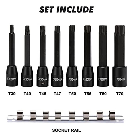 Juego De Llaves De Vaso Torx Star 8 Piezas Extra Largas