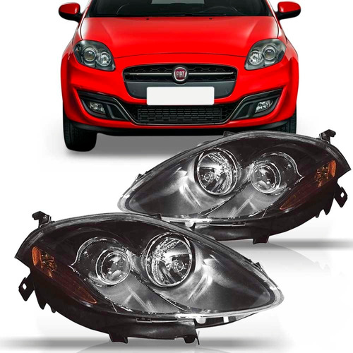 Farol Fiat Bravo 2010 2011 12 2013 2014 2015 2016 Fume Black