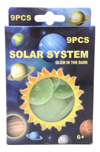 Figuras Planetas 3d Glow Brillan En La Oscuridad 9 Piezas